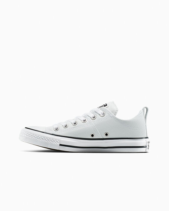 white with black stripe converse