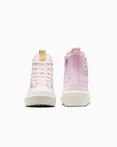 Chuck Taylor All Star Lugged Lift Platform Flowers Stardust Lilac, Heel View