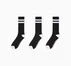 3-Pack Double Stripe Crew Socks Black