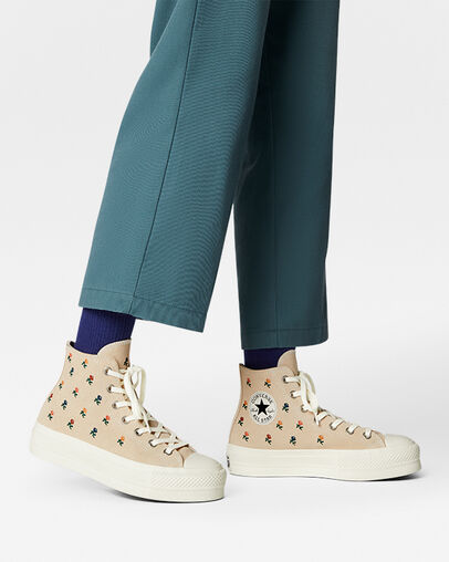 converse chuck taylor all star hi embroidered floral w
