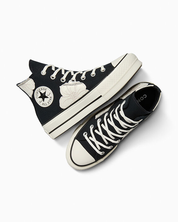 Chuck Taylor All Star Lift Platform Embroidered Satin Flowers