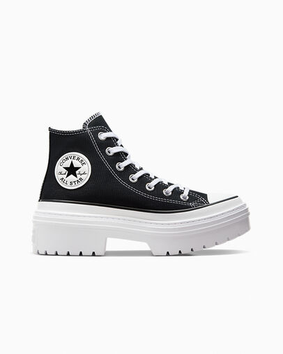 Chuck Taylor All Star Lugged Heel Platform Black/White/Egret, Outer Side View