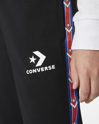 Star Chevron Colorblock Taping Track Jogger Black