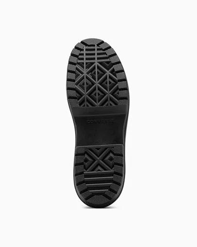 Chuck Taylor All Star Lugged Heel Platform Waterproof Leather Black/Black/Gold, Outsole View