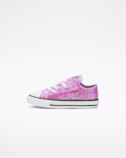 Coated Glitter Hook and Loop Chuck Taylor All Star Lilac Mist/Black/White