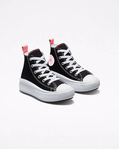 Chuck Taylor All Star Move Platform Black/Pink Salt/White, Angled View