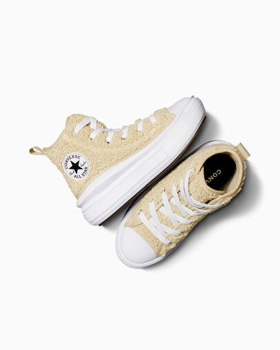 Chuck Taylor All Star Move Platform Sherpa Beach Stone/White/Black, Angled View