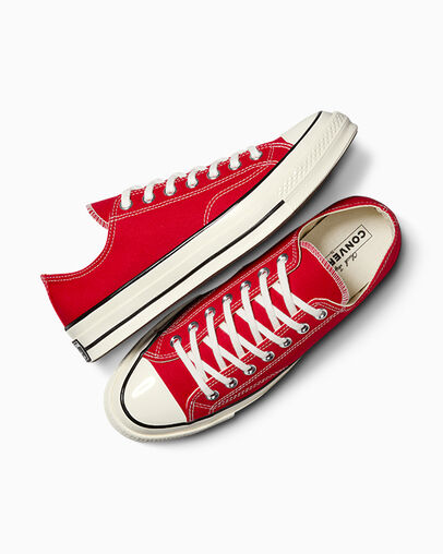 Chuck 70 Canvas Enamel Red/Egret/Black, Angled View