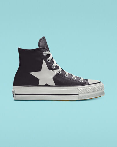 Custom Chuck Taylor All Star Platform Leather High Top black