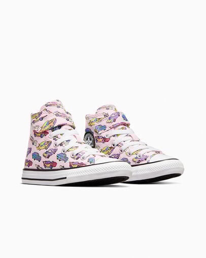 Chuck Taylor All Star Easy-On Cars Pink Foam/Sour Candy Pink, Top and Side View