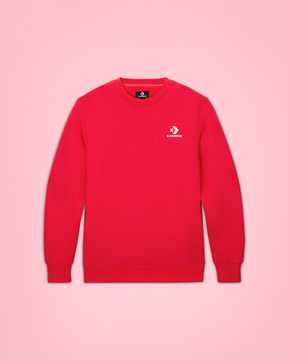 Star Chevron Embroidered Crew Enamel Red