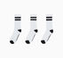 3-Pack Double Stripe Crew Socks White