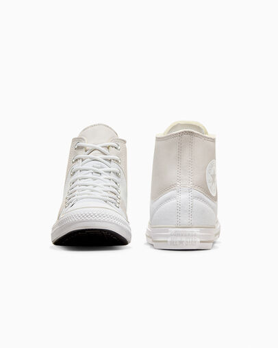 Chuck Taylor All Star Court White/White/Fossilized, Heel View