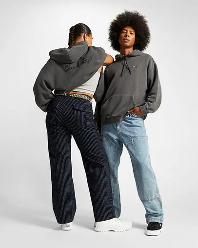 Converse Go-To Chuck 70 Loose Fit Pullover Hoodie Converse Black, Full Body View