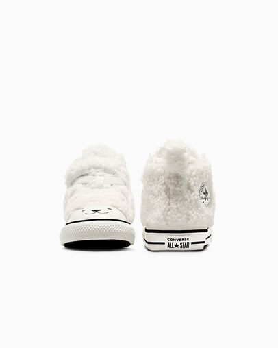 Chuck Taylor All Star Easy On Faux Sherpa Egret/Vintage White, Heel View