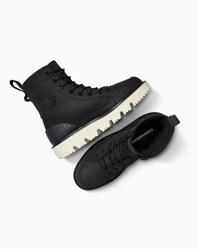 Chuck 70 Rugged Waterproof Boot Black/Black/Egret, Angled View