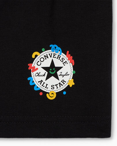 Chuck Taylor Patch Squiggle T-Shirt & Shorts Set Black, Full Body View