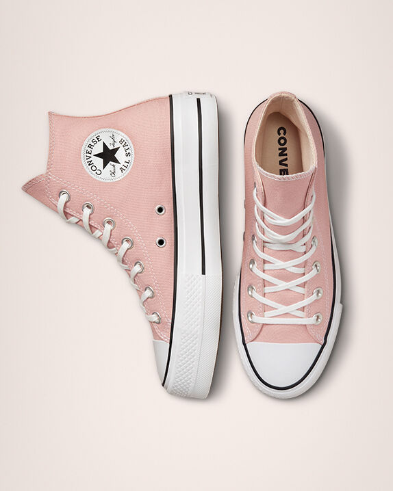 pink converse high tops platform