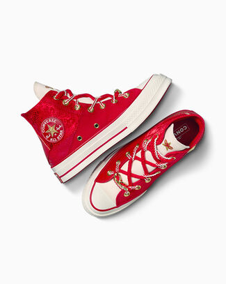 Chuck 70 Lunar New Year Enamel Red/Egret/Days Ahead, Outer Side View