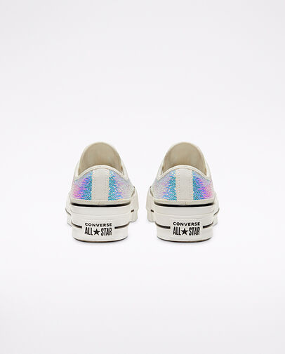 Mini Sequins Chuck Taylor All Star Platform Silver/Vintage White/Black