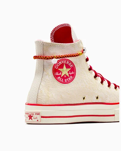 Chuck 70 Lunar New Year Egret/Enamel Red/Light Gold, Detail Angle View