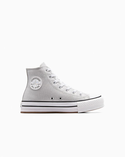 Chuck Taylor All Star EVA Lift Platform Prism Glitter Mouse/White/Black, Outer Side View