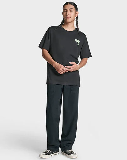 Shark Comic T-Shirt Black, Back View