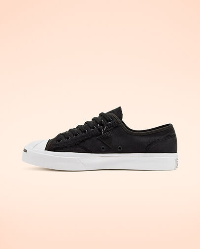 Faux Fur-Lined Leather Jack Purcell Black/Egret/White