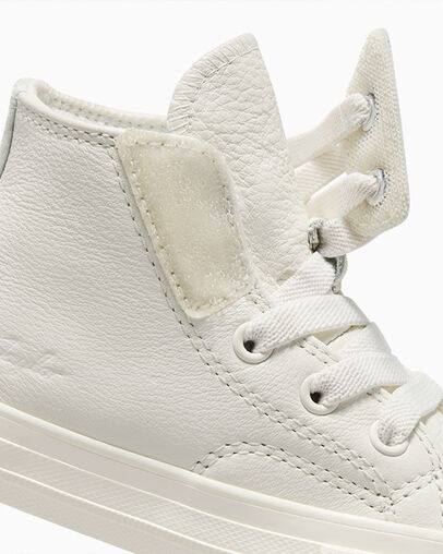 Chuck 70 Easy On Leather Vintage White/Moonbathe Grey/Egret, Detail Angle View