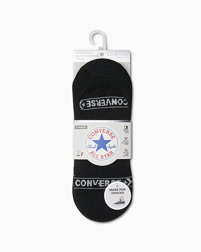 3-Pack Wordmark Stripe Liner Socks Black, Detail View