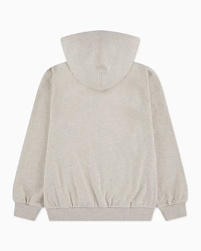 Chuck Taylor Patch Oversized Full-Zip Hoodie Light Oatmeal Heather, Back View