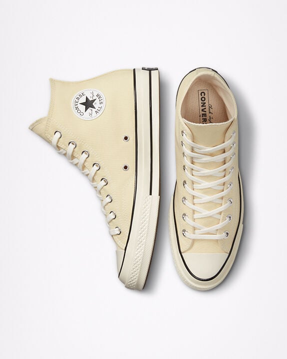 converse gold and white