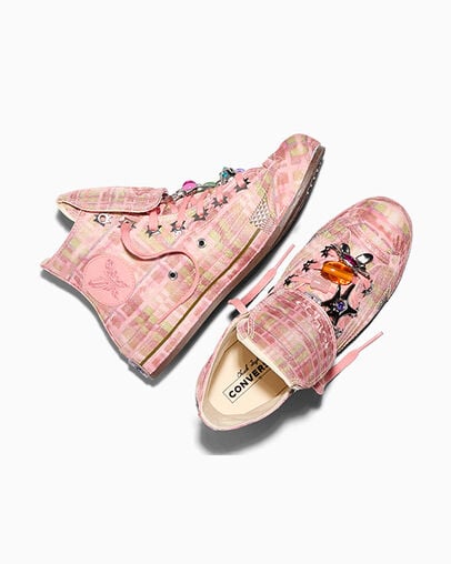 Converse x Collina Strada Chuck 70 Mellow Rose/Fir Green/Spinach, Angled View