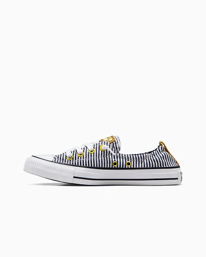 Chuck Taylor All Star Shoreline Slip Herringbone Stripe Obsidian/White/Trek Tan, Inner Side View