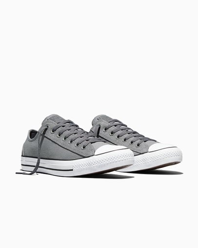 Chuck Taylor All Star Canvas & Suede Darker Grey/Dark Matter Grey/White, Top and Side View