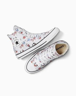 Chuck Taylor All Star Tattoos White/Black/Fire Drill, Outer Side View
