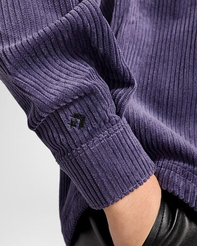 Corduroy Button Down Shirt Shadow Purple