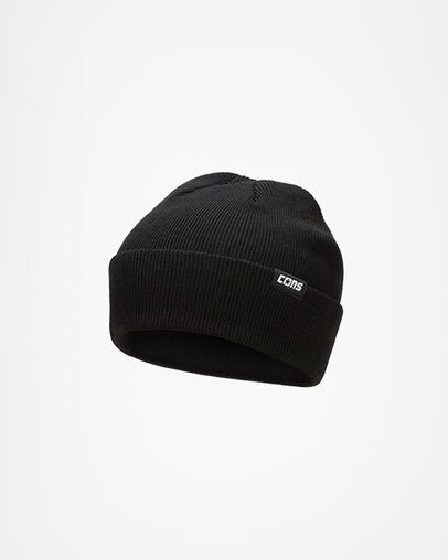 CONS Skate Beanie Black, Front View
