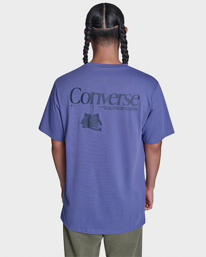 Hanging Shoes T-Shirt Indigo Storm, Detail View