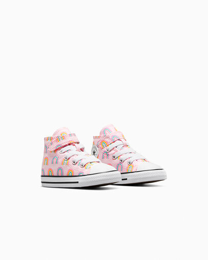 Chuck Taylor All Star Easy-On Rainbows Pink Foam/Grape Fizz/Amarillo, Top and Side View