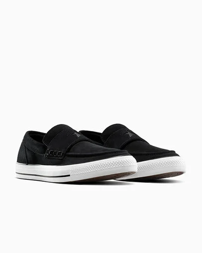 Chuck Taylor All Star Loafer Black/Black/White, Top and Side View