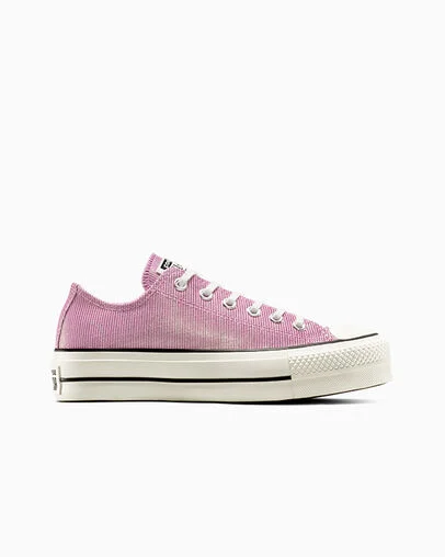 Chuck Taylor All Star Lift Platform Sparkle Cliffside Rose/Egret/Black, Outer Side View