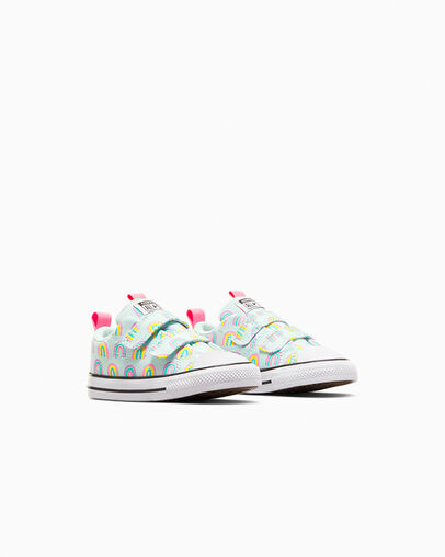 Chuck Taylor All Star Rave Easy-On Rainbows Chance Of Rain Blue/Oops! Pink, Top and Side View