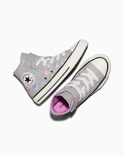 Chuck Taylor All Star Easy-On Paisley Pop Grey Area/Xoxo Pink/White, Angled View