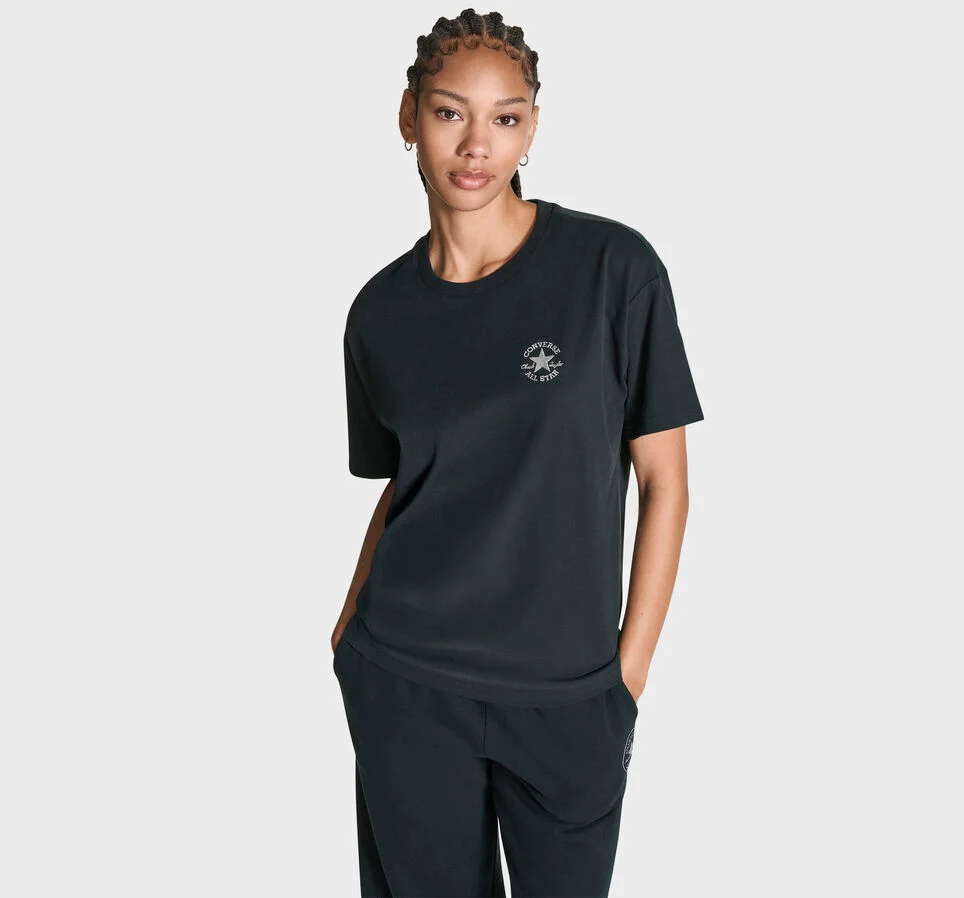 Embroidered All Star Oversized T-Shirt Black