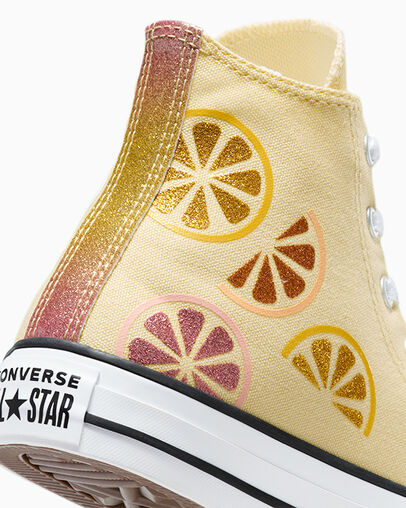Chuck Taylor All Star Citrus Glitz Like Butter Yellow/White/Black, Detail Angle View