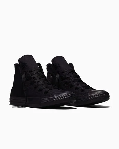 Chuck Taylor All Star Canvas Black Monochrome, Top and Side View