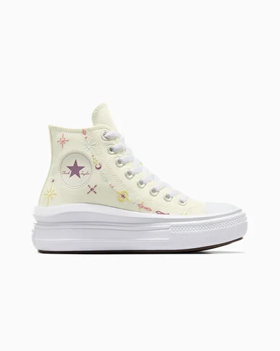 Chuck Taylor All Star Move Platform Alchemy Embroidery Egret/White/Golden Vista, Outer Side View