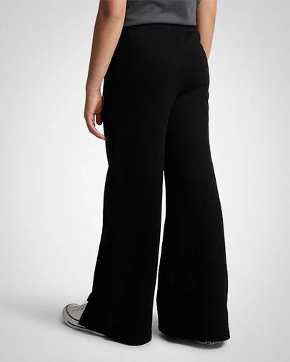 Vented Wide-Leg Pants Black, Back View