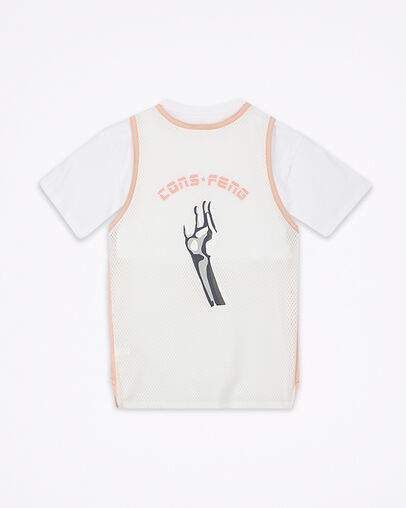 Converse x Feng Chen Wang Oversized Mesh Overlay T-Shirt Cloud Dancer, Back View